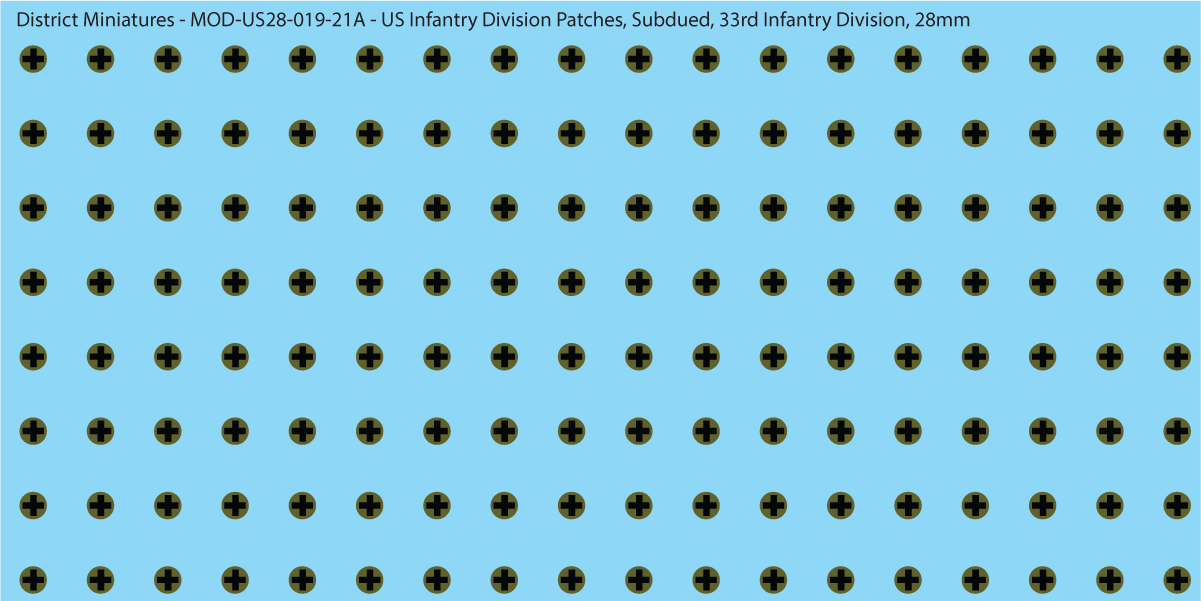 Modern US - US Infantry Division Patches, Subdued (Multiple Options), 28mm Decals
