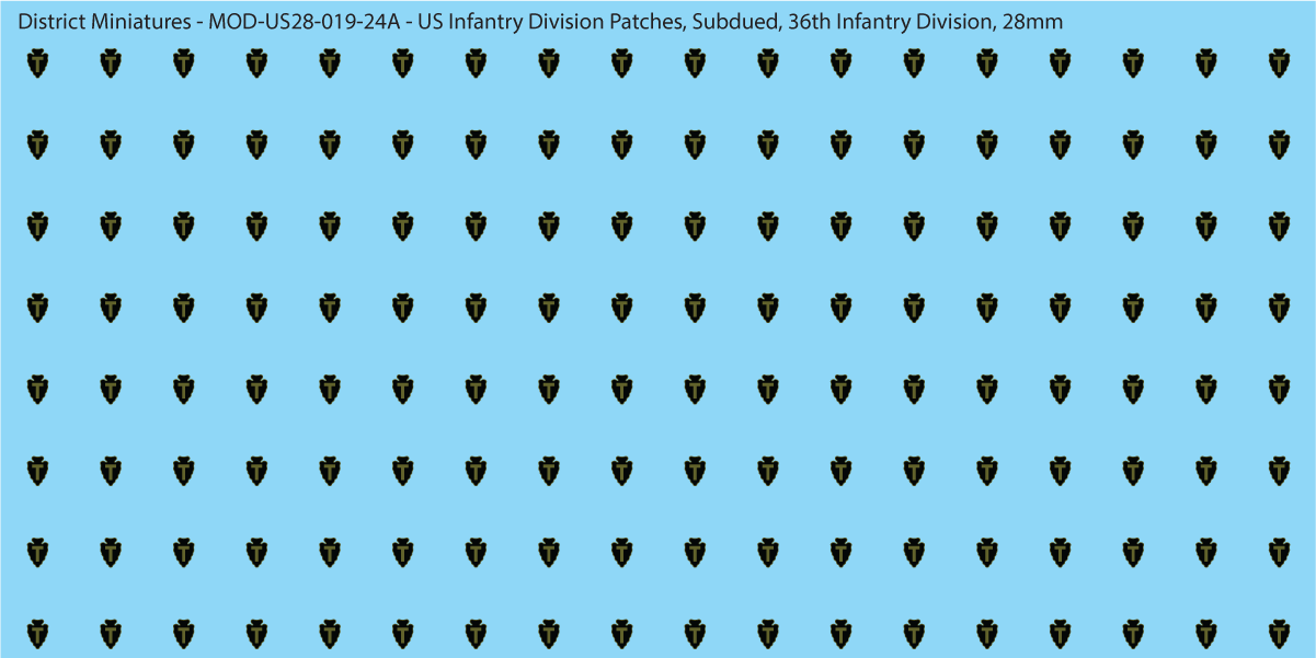 Modern US - US Infantry Division Patches, Subdued (Multiple Options), 28mm Decals