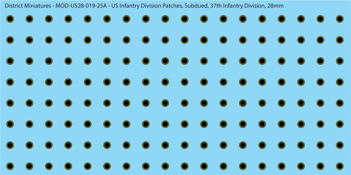 Modern US - US Infantry Division Patches, Subdued (Multiple Options), 28mm Decals