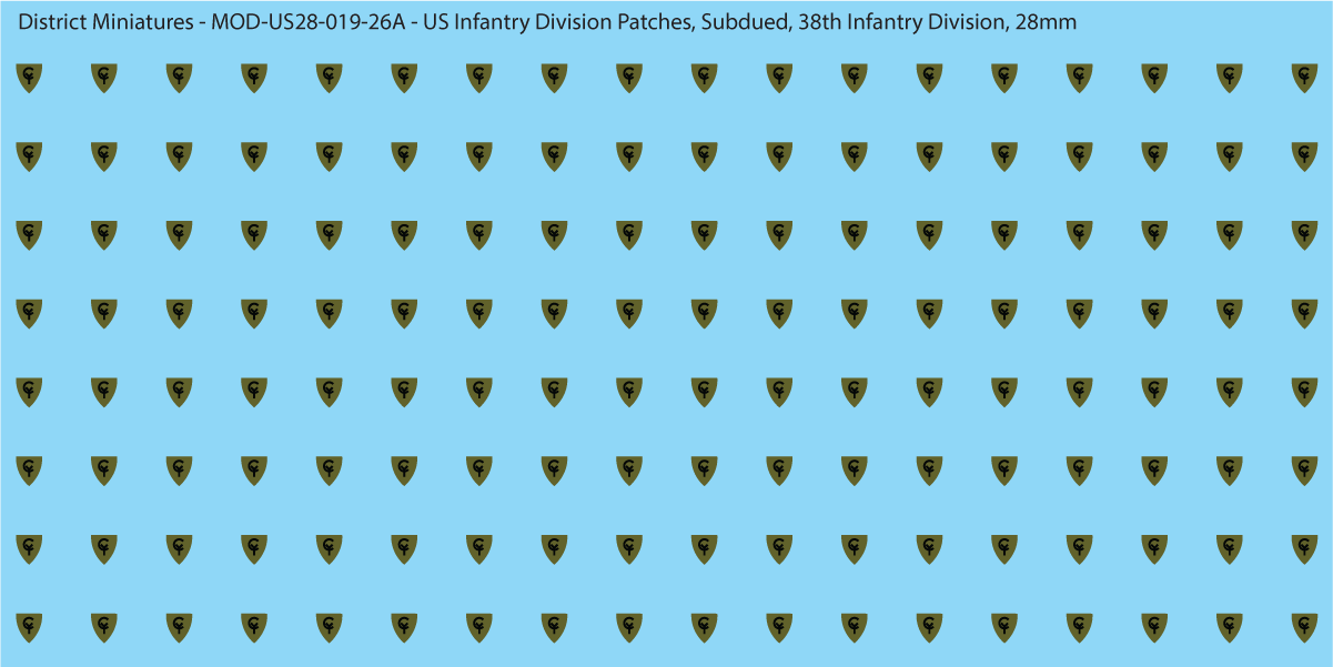 Modern US - US Infantry Division Patches, Subdued (Multiple Options), 28mm Decals