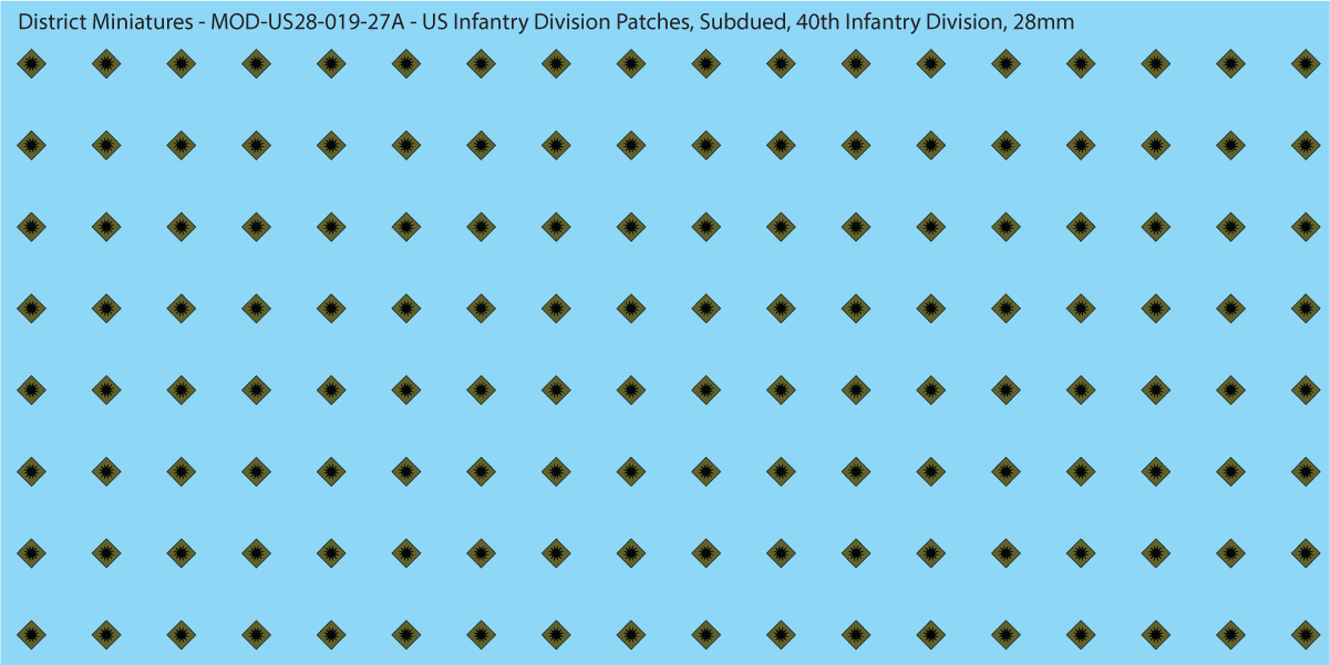 Modern US - US Infantry Division Patches, Subdued (Multiple Options), 28mm Decals