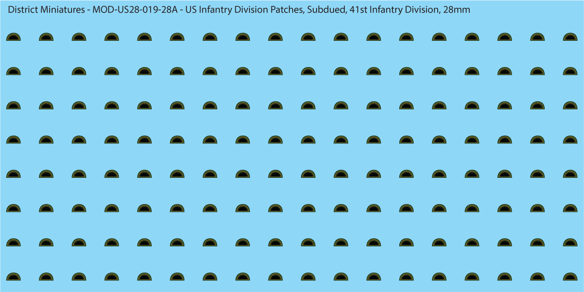 Modern US - US Infantry Division Patches, Subdued (Multiple Options), 28mm Decals