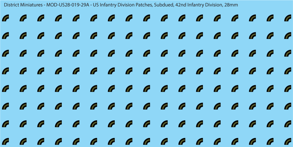 Modern US - US Infantry Division Patches, Subdued (Multiple Options), 28mm Decals