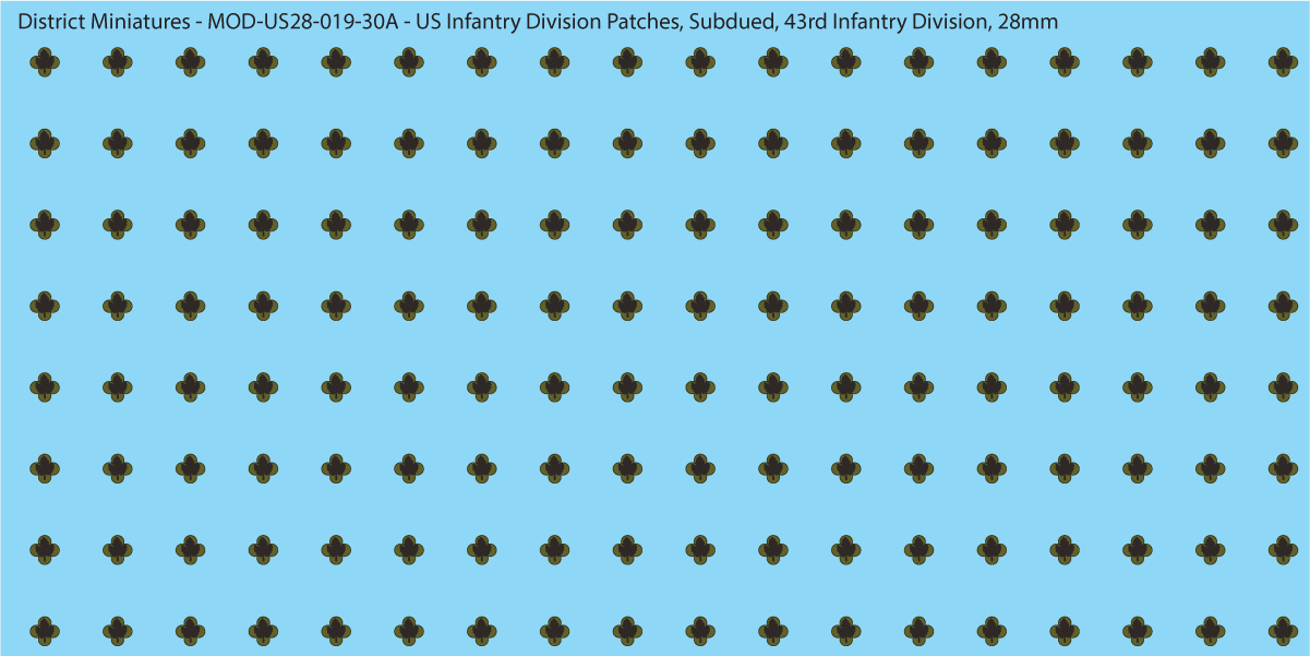 Modern US - US Infantry Division Patches, Subdued (Multiple Options), 28mm Decals
