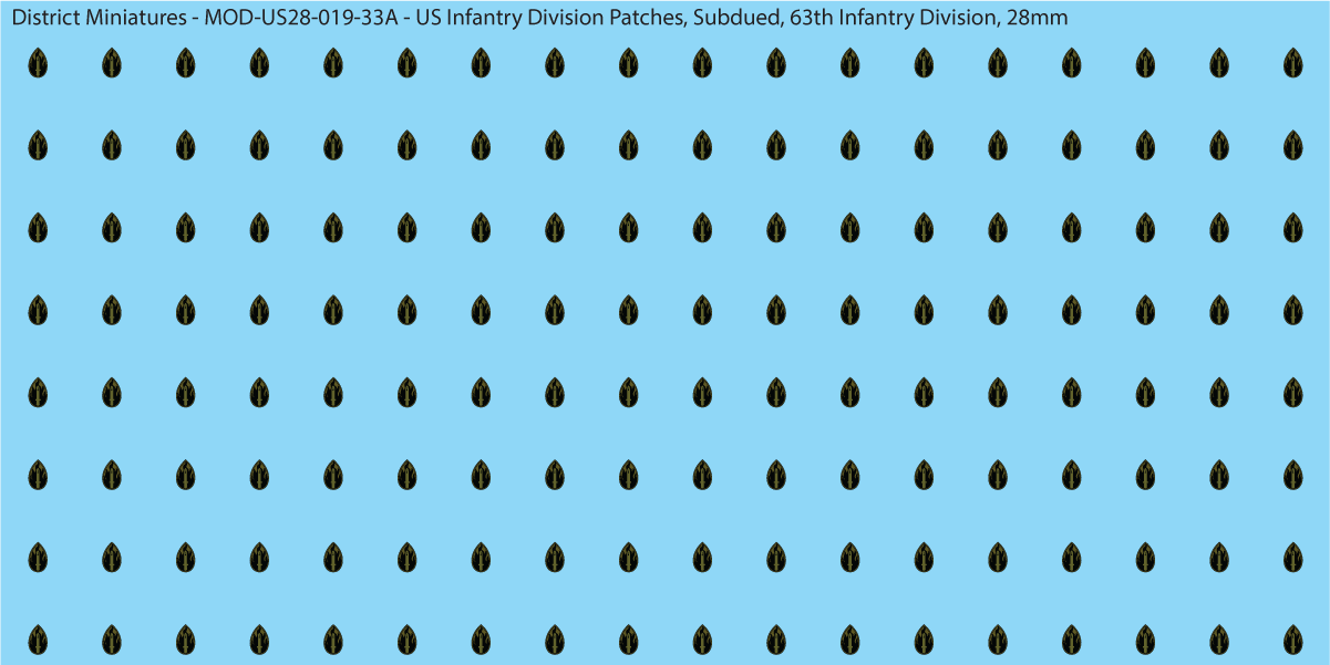 Modern US - US Infantry Division Patches, Subdued (Multiple Options), 28mm Decals