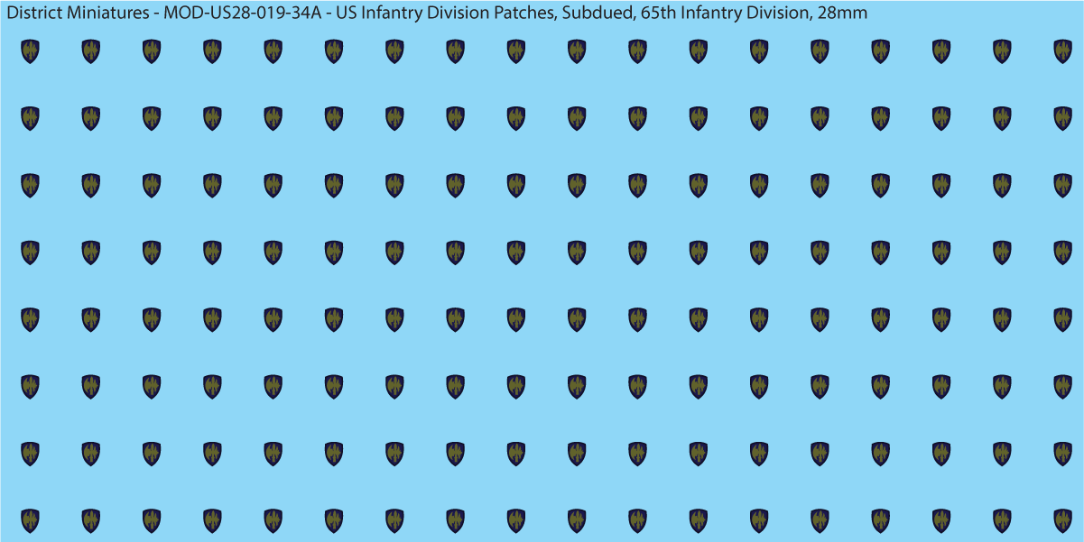 Modern US - US Infantry Division Patches, Subdued (Multiple Options), 28mm Decals