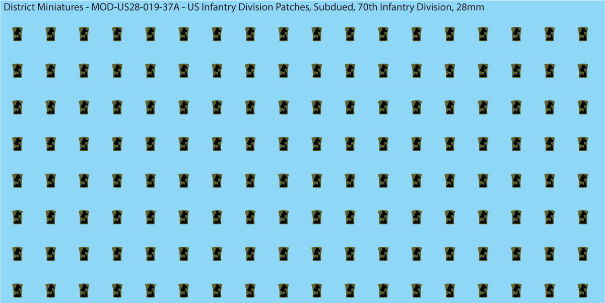 Modern US - US Infantry Division Patches, Subdued (Multiple Options), 28mm Decals