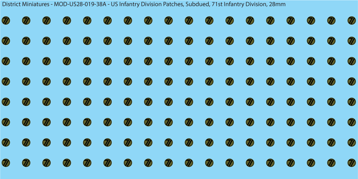 Modern US - US Infantry Division Patches, Subdued (Multiple Options), 28mm Decals