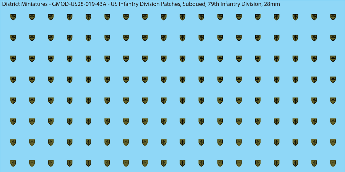 Modern US - US Infantry Division Patches, Subdued (Multiple Options), 28mm Decals