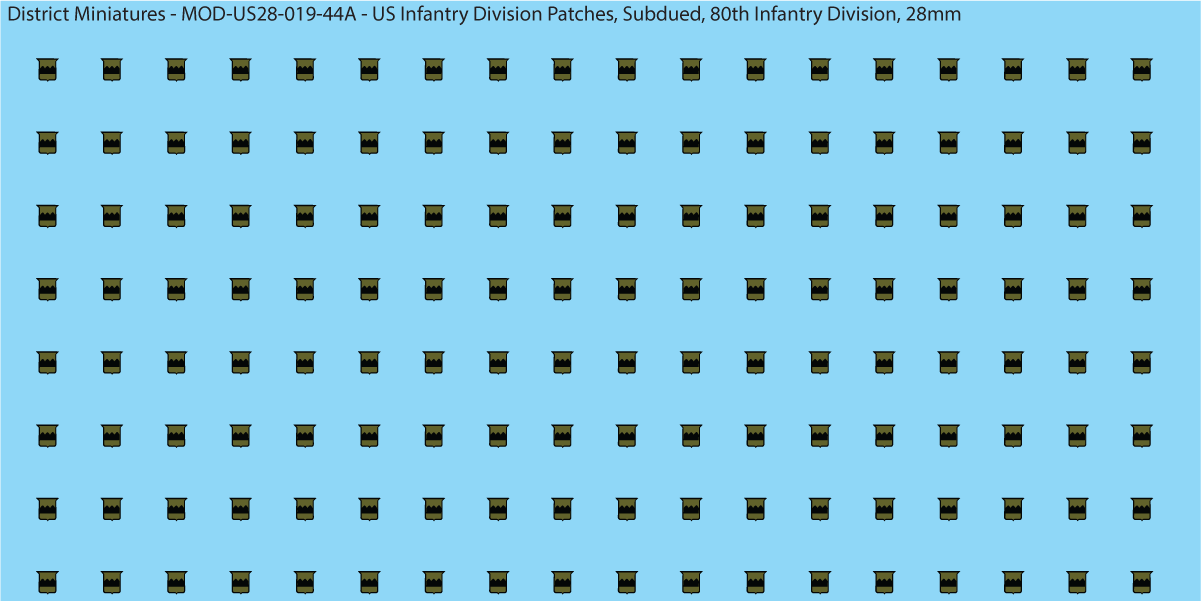 Modern US - US Infantry Division Patches, Subdued (Multiple Options), 28mm Decals