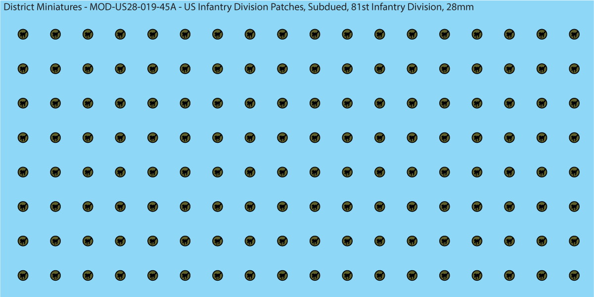 Modern US - US Infantry Division Patches, Subdued (Multiple Options), 28mm Decals