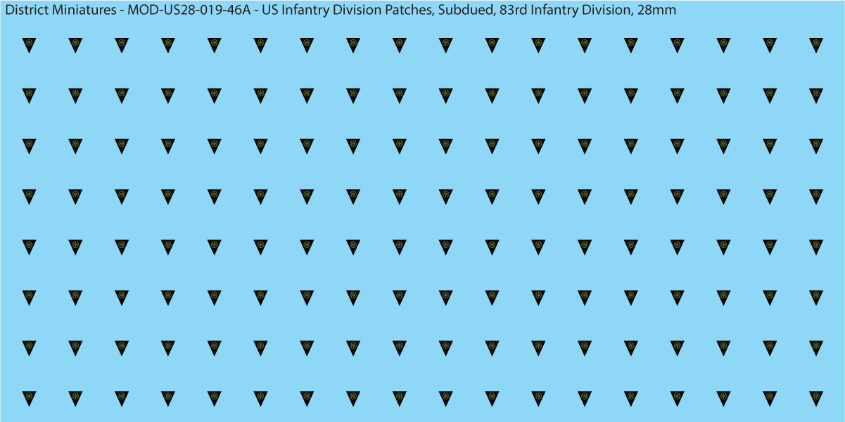 Modern US - US Infantry Division Patches, Subdued (Multiple Options), 28mm Decals