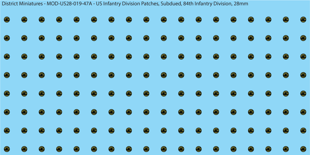 Modern US - US Infantry Division Patches, Subdued (Multiple Options), 28mm Decals