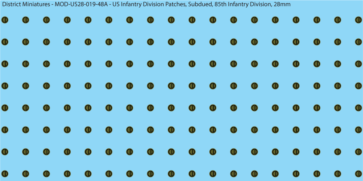 Modern US - US Infantry Division Patches, Subdued (Multiple Options), 28mm Decals
