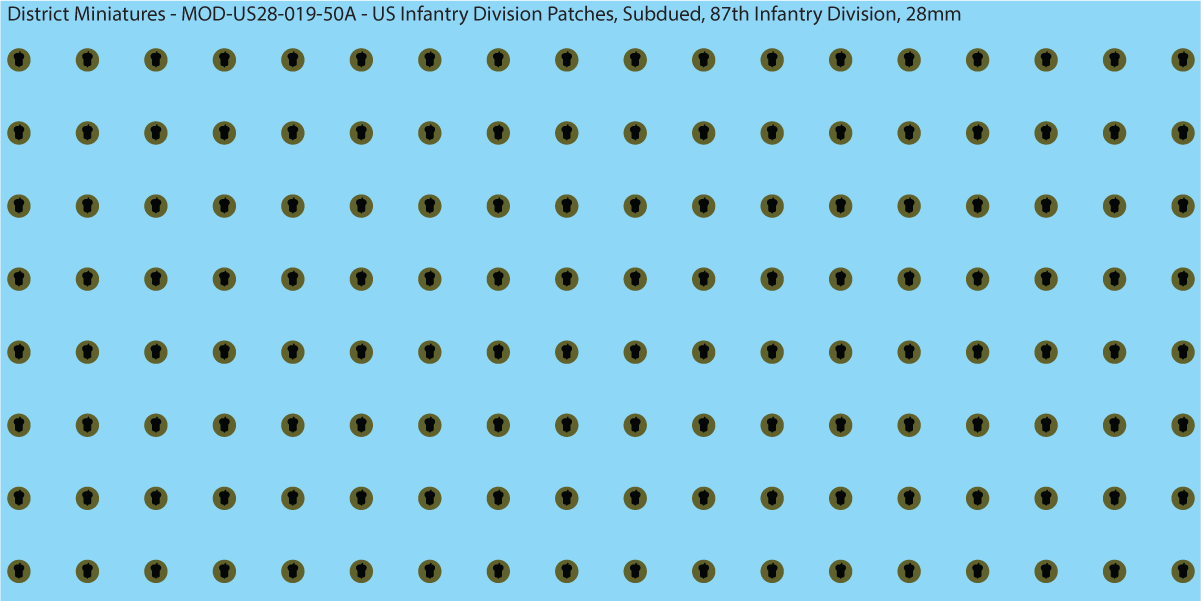 Modern US - US Infantry Division Patches, Subdued (Multiple Options), 28mm Decals