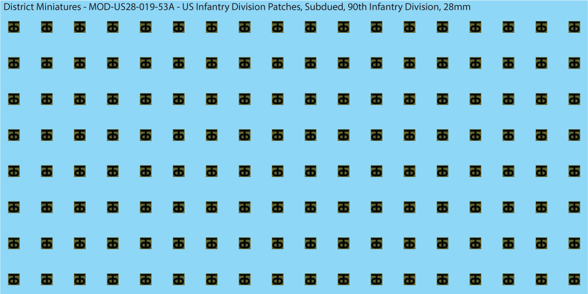 Modern US - US Infantry Division Patches, Subdued (Multiple Options), 28mm Decals