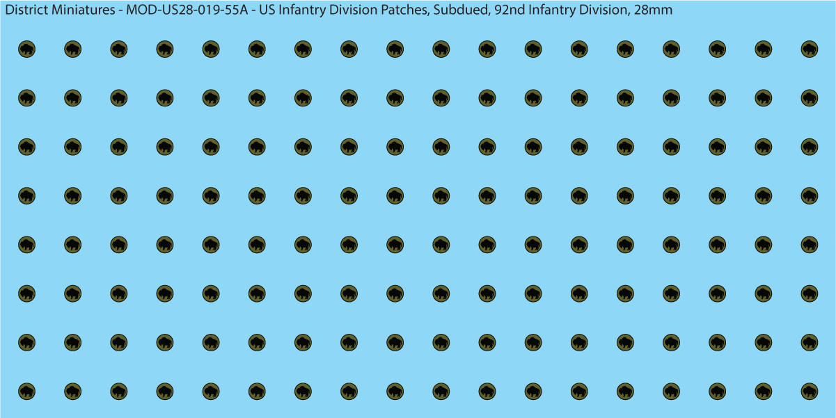Modern US - US Infantry Division Patches, Subdued (Multiple Options), 28mm Decals