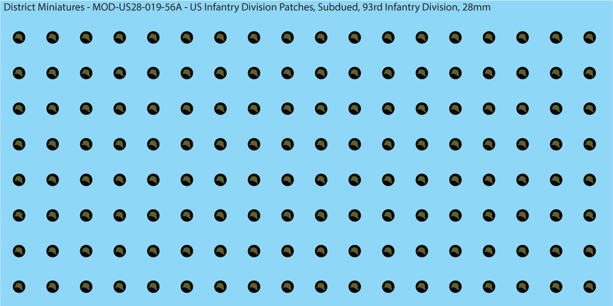 Modern US - US Infantry Division Patches, Subdued (Multiple Options), 28mm Decals
