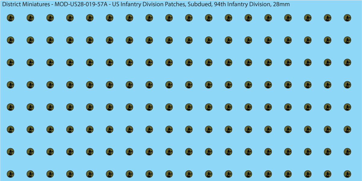 Modern US - US Infantry Division Patches, Subdued (Multiple Options), 28mm Decals