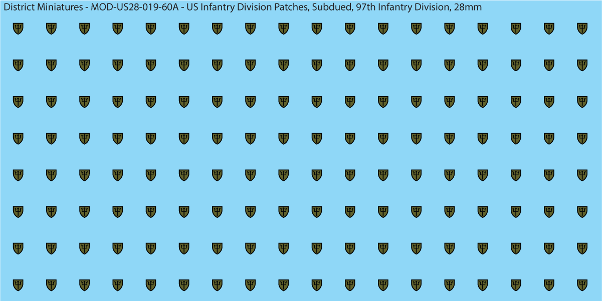 Modern US - US Infantry Division Patches, Subdued (Multiple Options), 28mm Decals