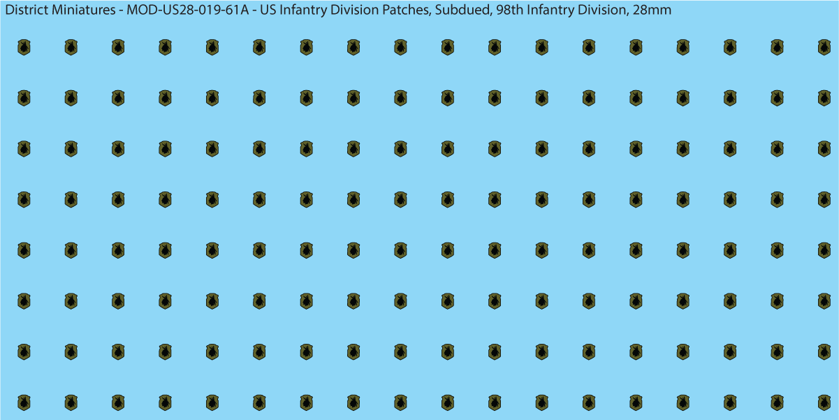 Modern US - US Infantry Division Patches, Subdued (Multiple Options), 28mm Decals