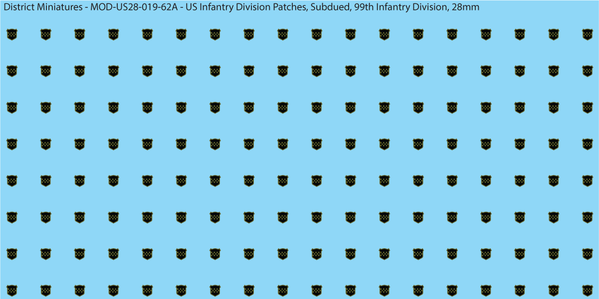 Modern US - US Infantry Division Patches, Subdued (Multiple Options), 28mm Decals