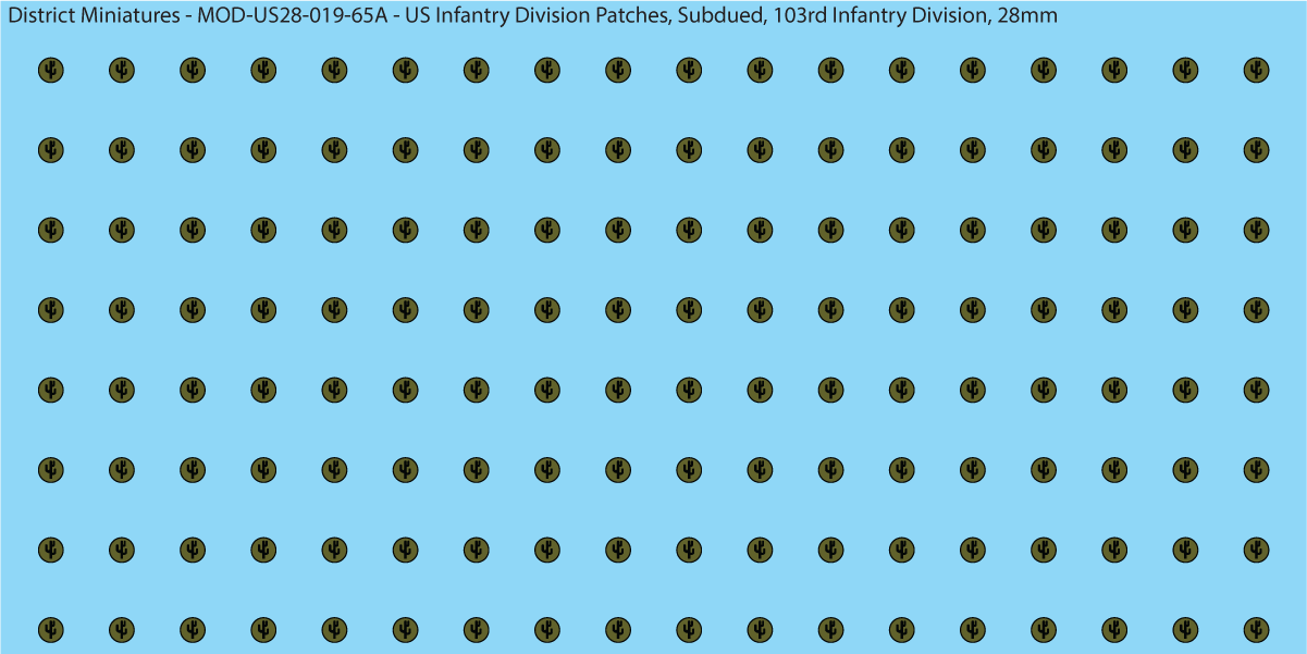 Modern US - US Infantry Division Patches, Subdued (Multiple Options), 28mm Decals