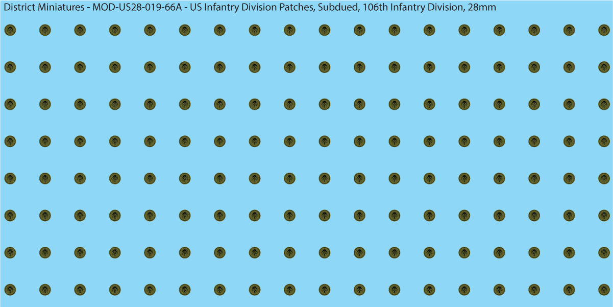 Modern US - US Infantry Division Patches, Subdued (Multiple Options), 28mm Decals
