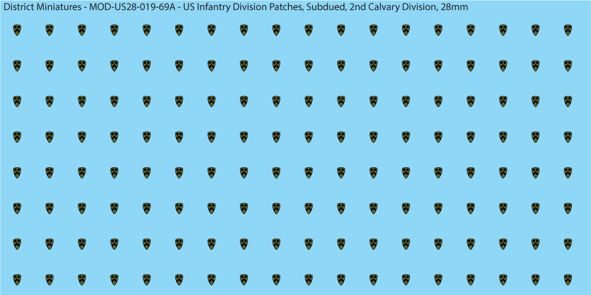Modern US - US Infantry Division Patches, Subdued (Multiple Options), 28mm Decals