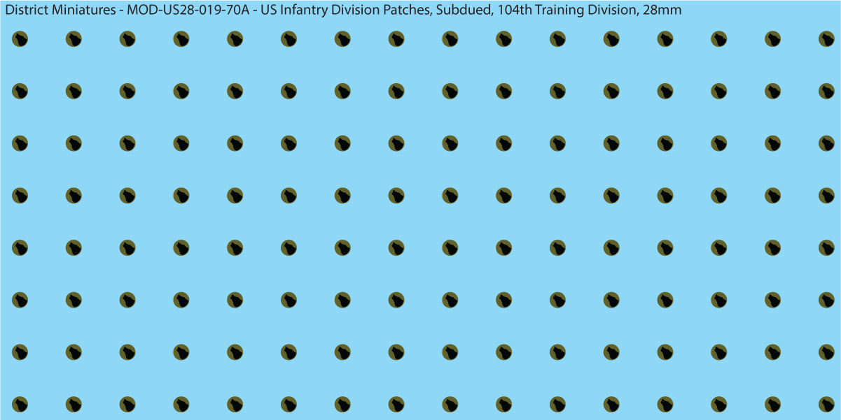 Modern US - US Infantry Division Patches, Subdued (Multiple Options), 28mm Decals