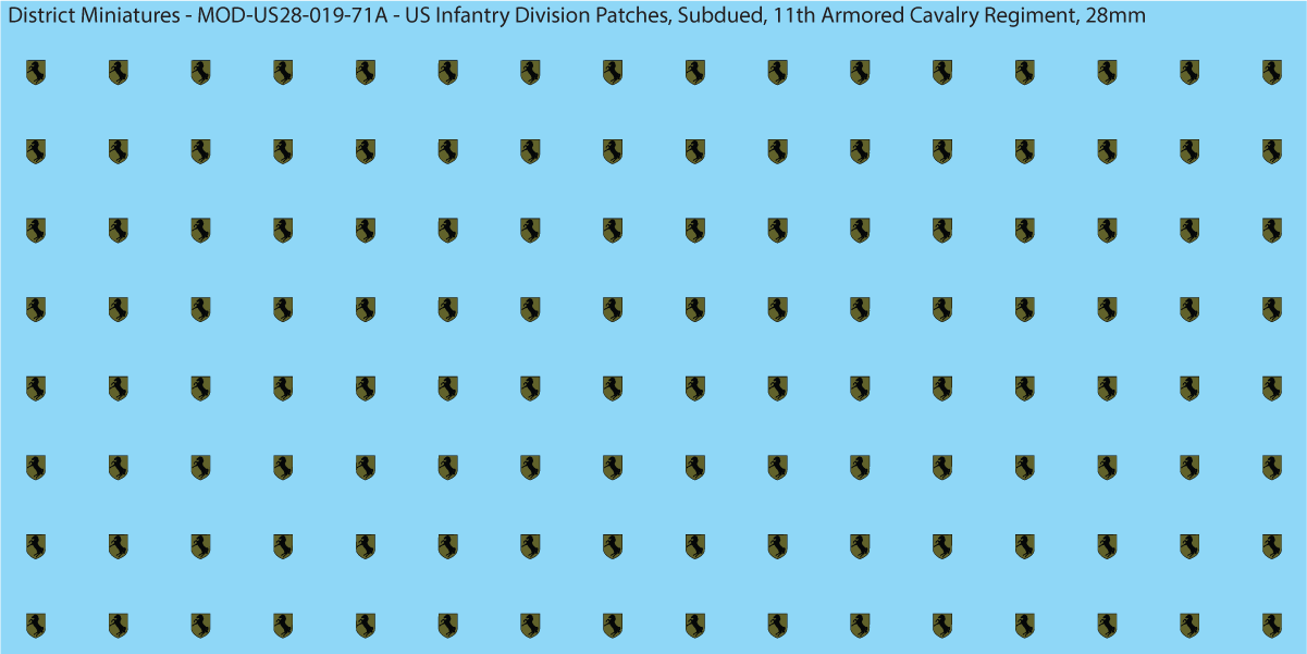 Modern US - US Infantry Division Patches, Subdued (Multiple Options), 28mm Decals
