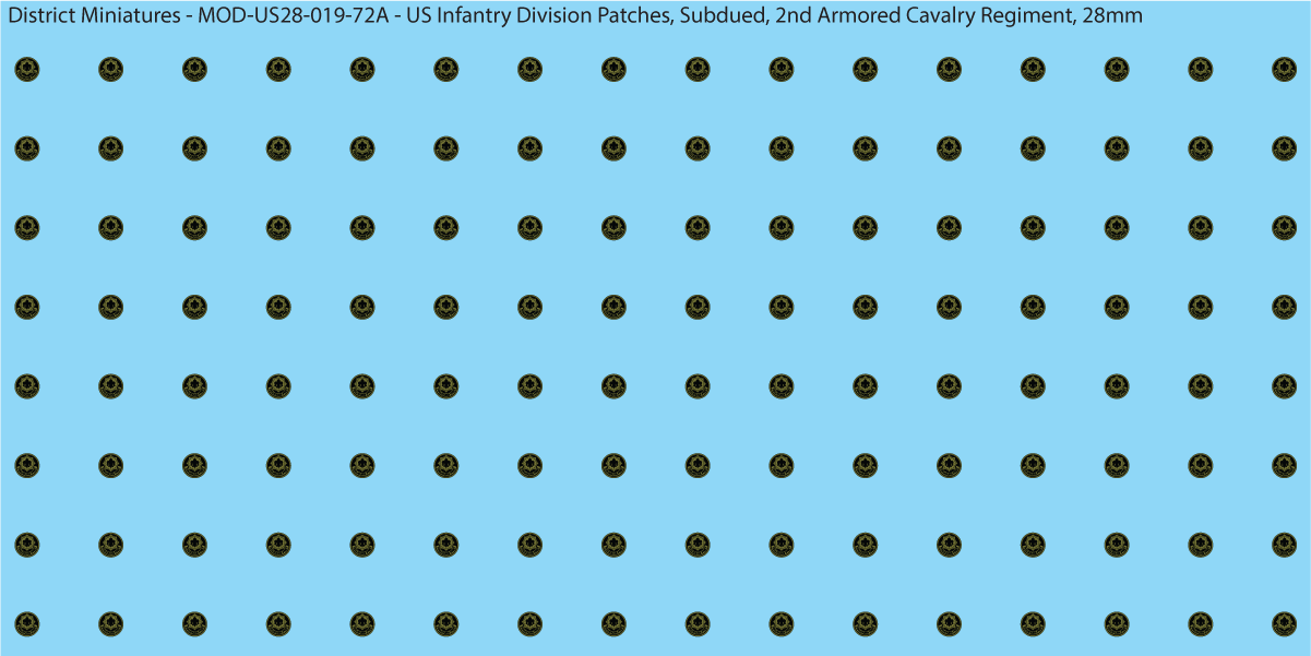 Modern US - US Infantry Division Patches, Subdued (Multiple Options), 28mm Decals