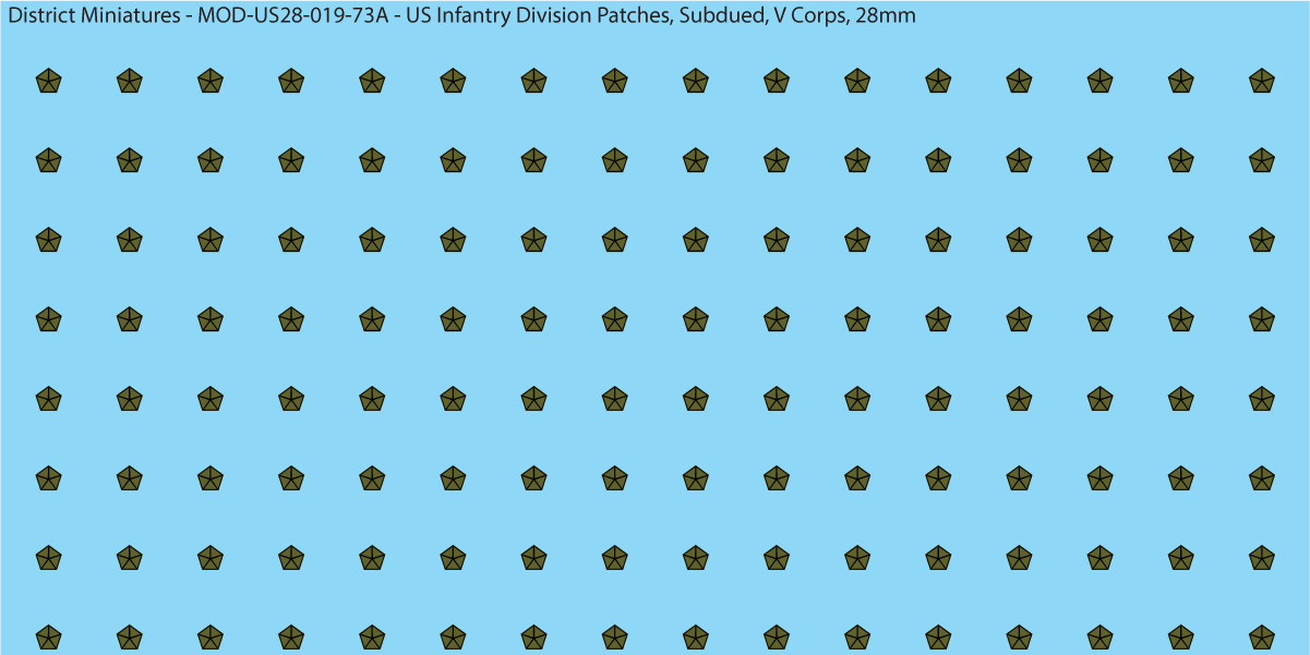 Modern US - US Infantry Division Patches, Subdued (Multiple Options), 28mm Decals