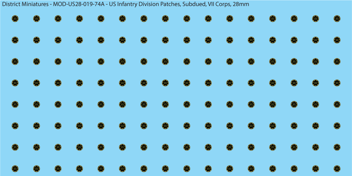Modern US - US Infantry Division Patches, Subdued (Multiple Options), 28mm Decals