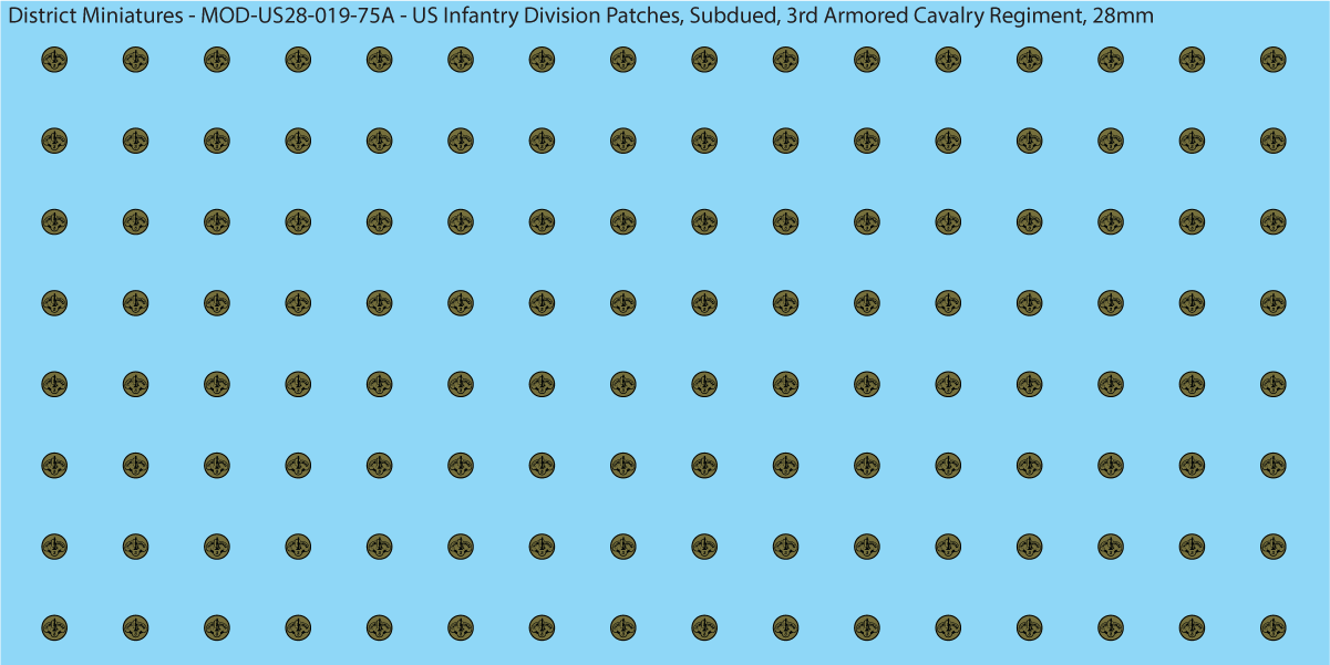 Modern US - US Infantry Division Patches, Subdued (Multiple Options), 28mm Decals