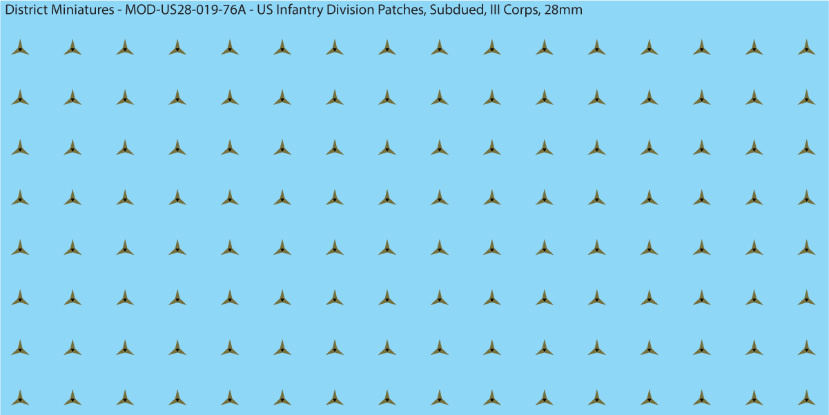 Modern US - US Infantry Division Patches, Subdued (Multiple Options), 28mm Decals