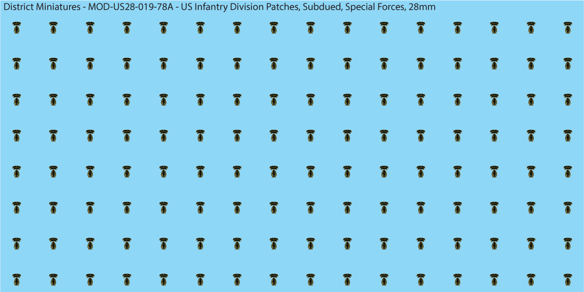 Modern US - US Infantry Division Patches, Subdued (Multiple Options), 28mm Decals