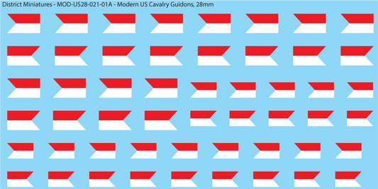 Modern US Cavalry Guidons, 28mm Decals