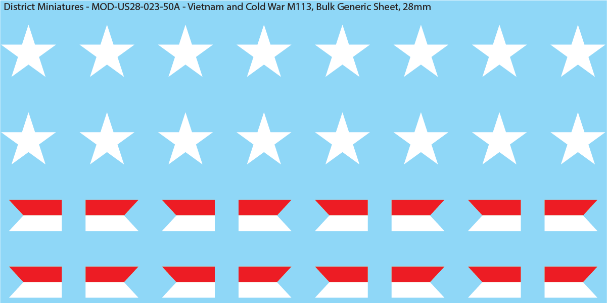 Vietnam and Cold War Era M113 (Multiple Options), 28mm Decals