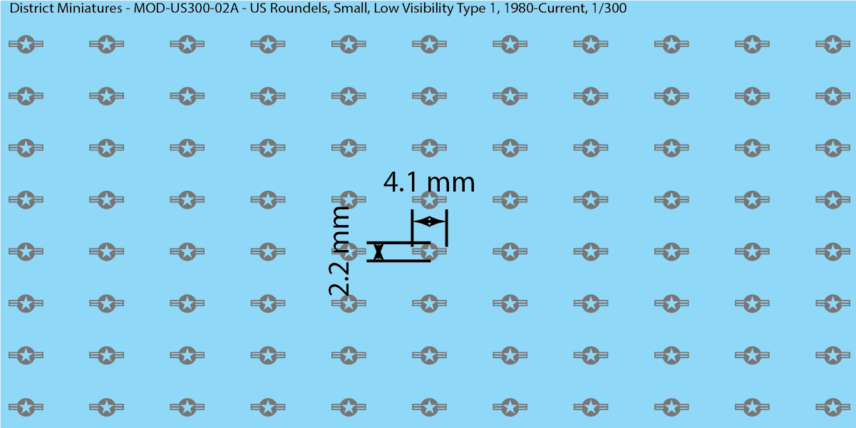 Modern US Aircraft Roundels (Multiple Options), 1/300 Decals