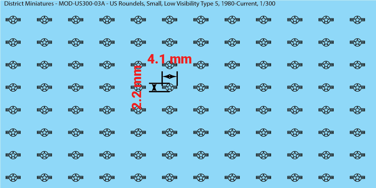 Modern US Aircraft Roundels (Multiple Options), 1/300 Decals