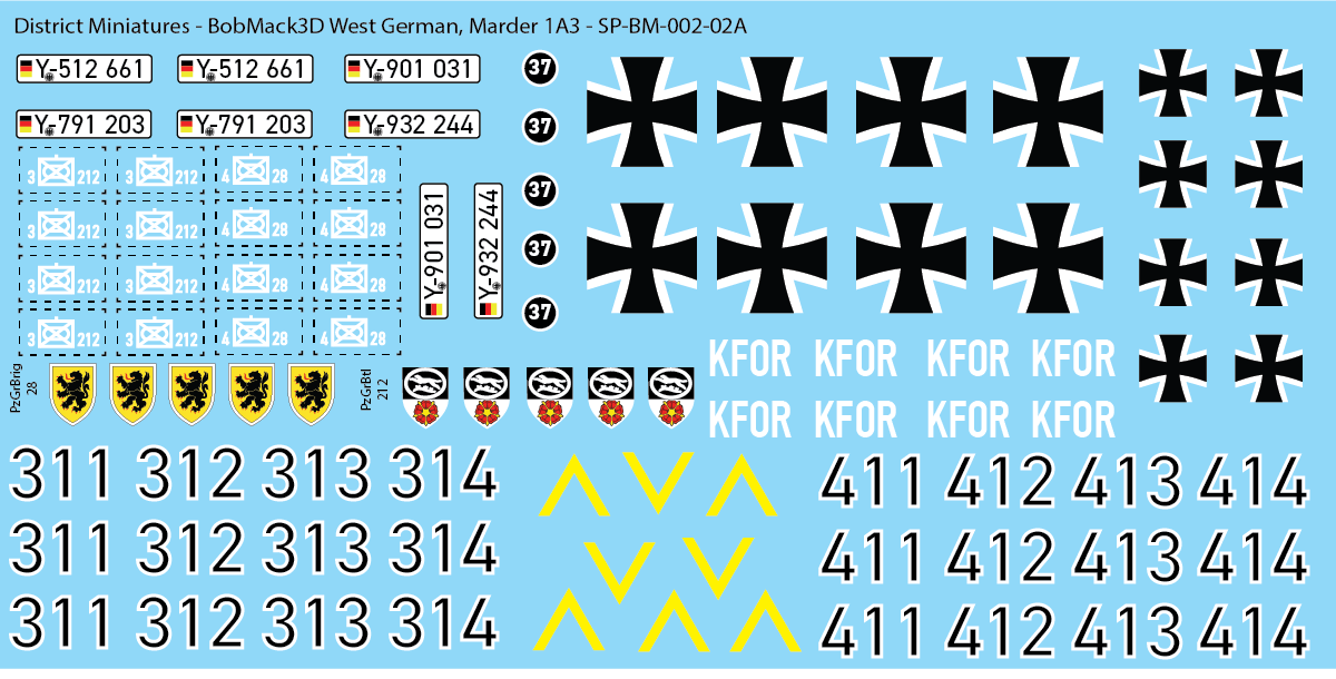 BobMack3D West German - Marder 1A3 28mm Decals