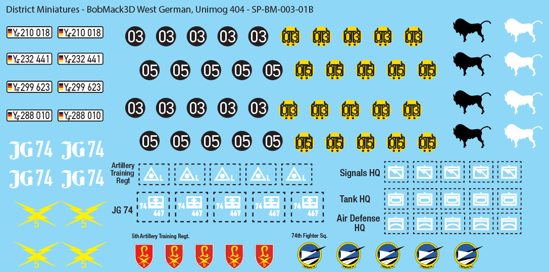 BobMack3D West German - Unimog 404 28mm Decals