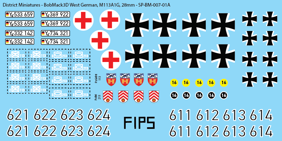 BobMack3D West German - M113A1G 28mm Decals