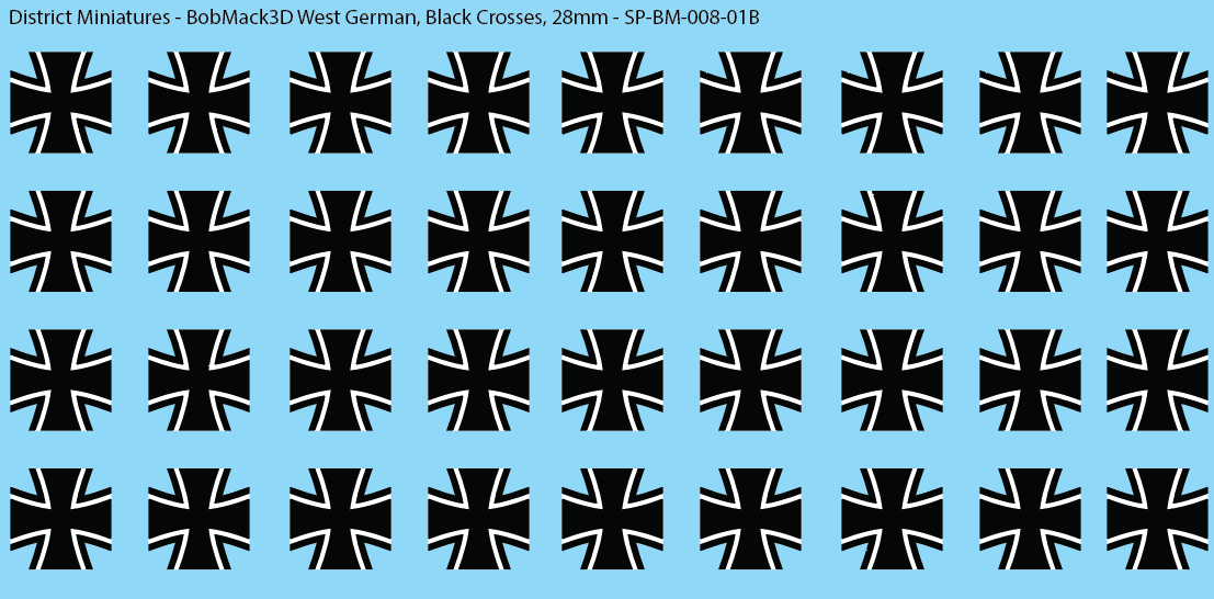 BobMack3D West German - Black Crosses 28mm Decals