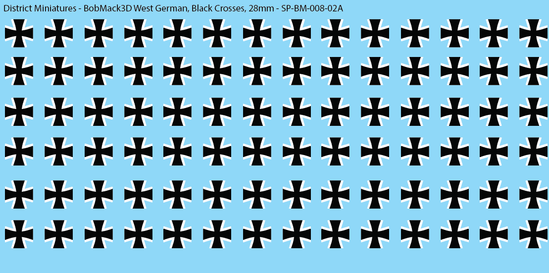 BobMack3D West German - Black Crosses 28mm Decals