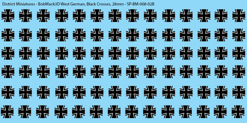 BobMack3D West German - Black Crosses 28mm Decals