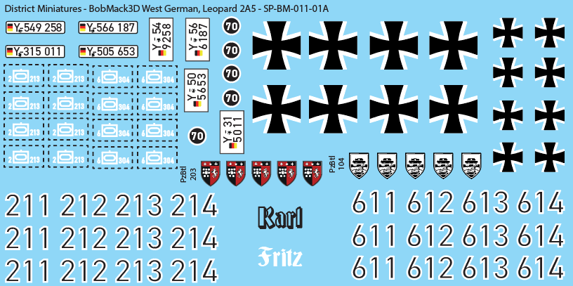 BobMack3D West German - Leopard 2A5 28mm Decals