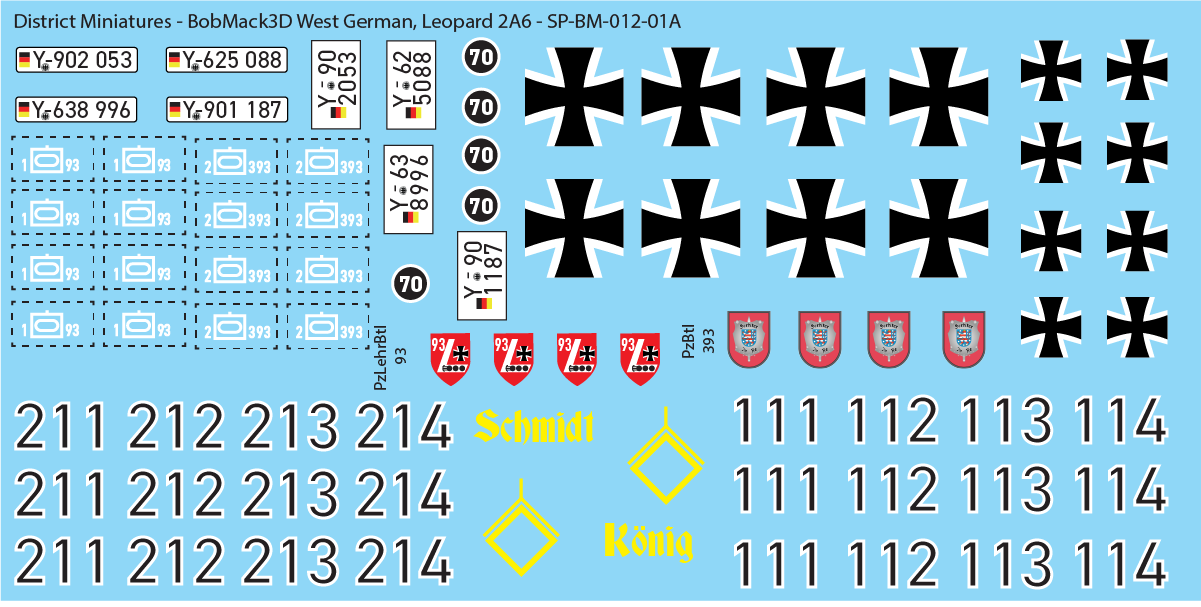 BobMack3D West German - Leopard 2A6 28mm Decals