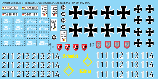 BobMack3D West German - Leopard 2A6 28mm Decals